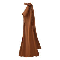 BUNO-Vestido de fiesta con cuello Halter y cinta de satén para mujer, vestidos elegantes sin espalda y hombros descubiertos, batas lisas para primavera 2025 - details 38