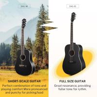 4/4 para Adulto Principiantes Guitarra Kit Mini Jumbo Cutaway 40 Pulgadas con Pickup Bolsa Cuerda Afinador Negro - details 8
