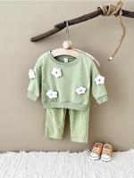Conjunto de dos piezas de suéter con parche de nube para niños y niñas recién nacidos versión coreana de pantalones casuales de manga larga de otoño para bebés - details 12