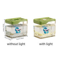 Mini pecera transparente para acuario, tanque de tortuga inastillable resistente a caídas, tanque ecológico de plástico transpirable para oficina y hogar - details 0