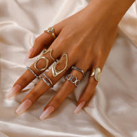 Anillo geométrico Retro de aleación con personalidad, anillo versátil abierto punk de hip-hop, accesorios de joyería femenina - details 1