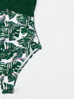 Traje de baño de bikini con lazo ajustado y estampado multicolor de una pieza de nuevo estilo para mujer con sensación de alta gama - details 3