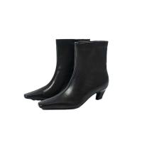 Western de cuero genuino ODM con punta cuadrada y botines Chelsea para mujer - details 4