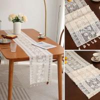 Ence Retro American Table Road, Bandera con Borlas Huecas, Muebles de TV, Mesa de Boda Central, Cobertura de Tela Decorativa - details 4