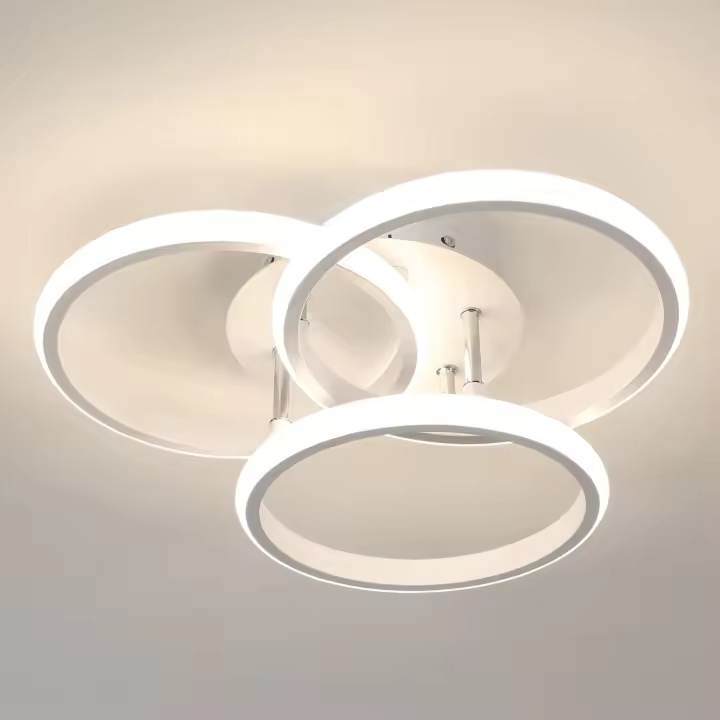 Goeco Lámpara de techo de aluminio con tres LED redondos Luz blanca 6500K 40W Chandeliers - 1