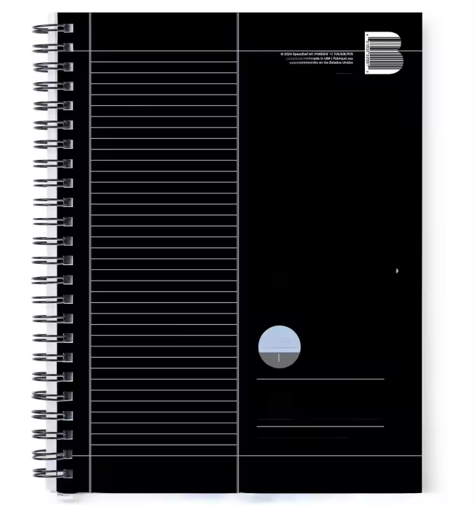 NoteSketch - Cuaderno medio en blanco y medio forrado - 8,5 pulgadas x 11 pulgadas - 1