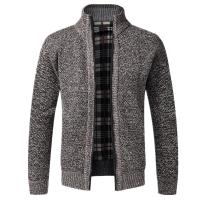 Top Quality Autumn Winter New Men's Jacket Slim Fit Stand Collar Zipper Jacket Men Solid Cotton Thick Warm  Sweater - details 27