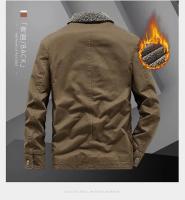 Chaqueta de invierno para hombre, chaqueta de béisbol de alta calidad, chaqueta Bomber gruesa y cálida con bordado de solapa para hombre, chaquetas gruesas de lana para hombre - details 15