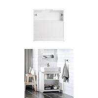 SoBuy Armario de Baño Mueble Baño Auxiliar Organizador con 1 Comportamiento Abierto y 2 Puertas 70 x 35 x 90 cm Blanco BZR121-W ES - details 15