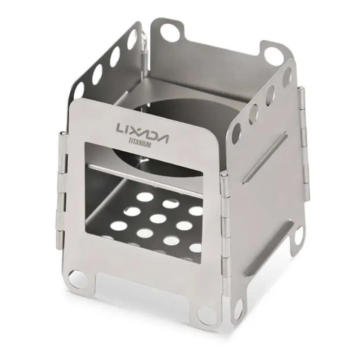 Lixada Estufa de Camping Plegable de Madera de Titanio Ultra Ligera Cocina de Picnic Portátil para Exteriores - 1