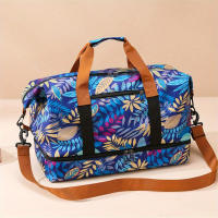 Bolsa de viaje de gran capacidad con separación de ropa seca/húmeda: tela Oxford duradera, ligera y plegable, elegante diseño cruzado para hombres y mujeres - details 3