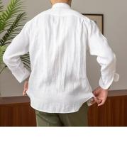 Camisa de Lino para Hombre Verano 2025 Cuello Henley Elegante Manga Larga Transpirable - details 26