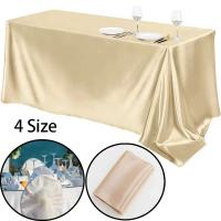 Mantel de boda de 145x275, tela de satén Rectangular, cubierta superpuesta negra, mantel de champán, fiesta, cena, banquete, rati - details 3