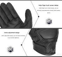 Guantes Retro de cuero para montar en motocicleta, anticaída, transpirables, resistentes al desgaste, de dedo completo, novedad de 2024 - details 12
