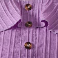 Verano nuevas niñas color sólido con tirantes plisados + conjunto de pantalones cortos con bolsa abierta - details 10