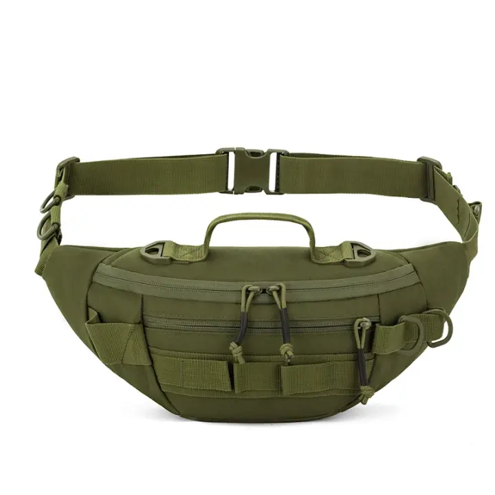 Riñonera táctica pequeña para hombre y mujer, bolsa de cintura para correr, viajar, senderismo, acampar, mochila de pecho - 1