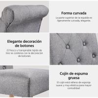 Sillas de Comedor de Madera Diseño Confortable con Resalto Alto Versión en Gris Oscuro y Marrón - details 3