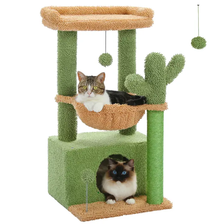 PAWZ-Árbol para gatos de varios niveles 4 en 1, torre para gatos con amplio condominio, poste rascador para interiores - 1