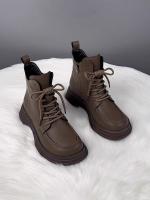 Botas de terciopelo de cuero suave Botas de algodón para mujer en otoño e invierno - details 6