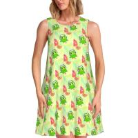 Vestido Duo de búho sin mangas informal para mujer, divertido pájaro verde, viajes personalizados, D-Duogos - details 8