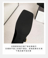 Nuevos zapatos de mujer con plataforma poco profunda y tacones gruesos con combinación de un solo color. - details 8