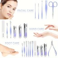 Juego de manicura con estuche portátil de cuero, cortaúñas de función completa, juegos de pedicura de acero inoxidable, Idea de regalo, 16 piezas por juego - details 3