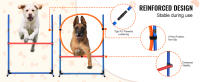 SucceBuy Equipo de entrenamiento de agilidad para perros, obstáculos altos ajustables y anillo de salto, kit de inicio de carrera de obstáculos para cachorros con bolsa de almacenamiento para patio trasero, interior y exterior - details 1