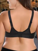 Sujetador deportivo de talla grande para mujer, color liso, holgado, cómodo y transpirable, adecuado para deportes y uso diario. - details 10