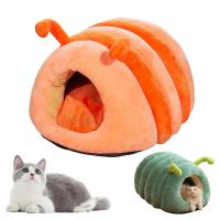 Nido para gatos con cojín extraíble, almohada con forma de gusano, jaula para mascotas a prueba de viento, retención de calor, cueva, casa para gatos de invierno - details 4