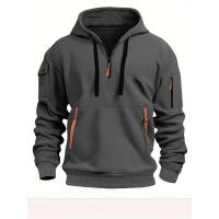 Sudadera con capucha personalizada con múltiples bolsillos para hombre, holgada, cómoda, informal y deportiva - details 5
