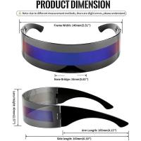 Visera futurista de los años 80, Gafas de Sol cibernéticas helbres para mujeres, estilo futurista punk, Cosplay b2740 - details 2
