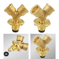 Propane Gas Splitter Adapter with Shut Off Valve Metal Quick Connecting 2 Way Gas Adapter for Gas Burner Tabletop Camping Grill
