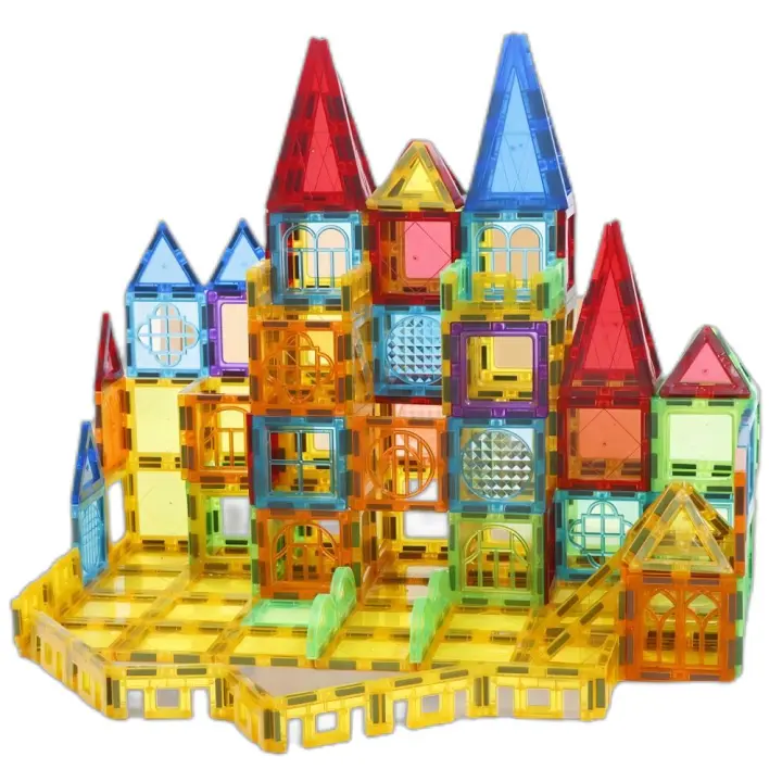Juego de bloques de construcción magnéticos para niños, azulejos magnéticos fuertes, juguetes educativos Montessori, regalos de Navidad, 77 piezas - 1