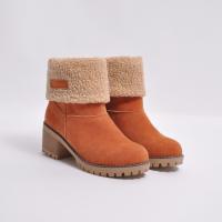 Botas de nieve cálidas de invierno para mujer, botas martin de tacón alto elegantes a la moda para exteriores, zapatos cálidos para mujer - details 7