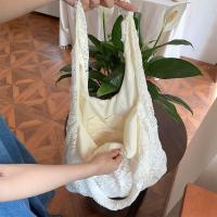 Bolso de hombro de encaje bordado con agujeros, bolso de mano tejido de gran capacidad para mujer, bolso cruzado ligero bohemio - details 2