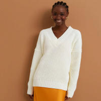 Suéter Casual de Mujer para Otoño e Invierno, Cuello en V, Elegante, Holgado, de Punto. - details 13