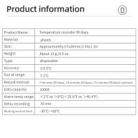 Registrador de datos de temperatura USB, 60/90 días, 10000 puntos, informe en PDF, Mini termómetro para almacenamiento en almacén, cadena de frío - details 6