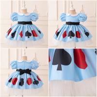 Vestido de princesa Cosplay de jazmín Bella Durmiente de melocotón de Alicia para niñas, disfraz de regalo de cumpleaños, vestido de fiesta de Halloween para niños - details 3
