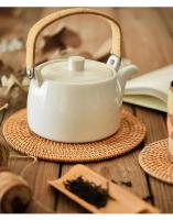 Cama de ratán hecha a mano de estilo japonés, juego de mesa de té de 6 piezas para decoración de escritorio I - details 2