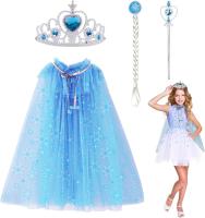 Disfraz de Princesa para Niñas Capa de Copo de Nieve Brillante Perfecto para Carnaval de Cumpleaños, Disfraz de Mascarilla de Navidad - details 0
