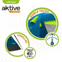 Tienda de campaña con techo de hielo Aktive para 4 personas, tienda de campaña con dosel frontal doble para 4 personas - details 3