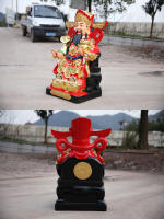 3 estatua de Buda 1 metro 6 templo de resina de fibra de vidrio vestido de rojo invita al Dios de la riqueza - details 26