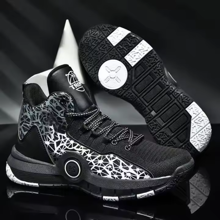 Zapatos de baloncesto para hombre ligeros, suela suave, tacón alto, zapatos deportivos de moda para estudiantes, tejido de malla transpirable, antideslizante y resistente al desgaste - 1