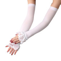 Guantes de Conducción de Manga Larga de Encaje de Seda de Hielo Protección de Brazo Deportiva y al Sol para Mujeres Par de Manos - details 13
