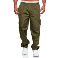 Pantalones casuales sueltos rectos con múltiples bolsillos para hombre, pantalones - details 8