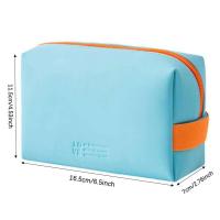 Estuche de maquillaje portátil para mujer/hombre, organizador de artículos de tocador multifuncional impermeable, bolsa de almacenamiento de viaje de cuero - details 0