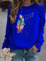 Printed Hoodies Women Fleece Long Sleeve O Neck Loose Sweatshirt Girls Women Hoodie Pullovers - details 6