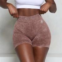 Pantalón corto deportivo sin costuras con cuello V-BO para mujer, malla elástica en forma de V, gimnasio y bicicleta - details 4