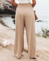 Pantalones de chándal para mujer Otoño Cintura elástica Sólido Clásico 90s Pantalones de pierna ancha - details 13