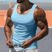 Camiseta de tirantes americana para hombre, top deportivo elástico sin mangas, para entrenamiento físico - details 5